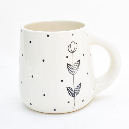 Handmade Ceramic Mug - Black Petal