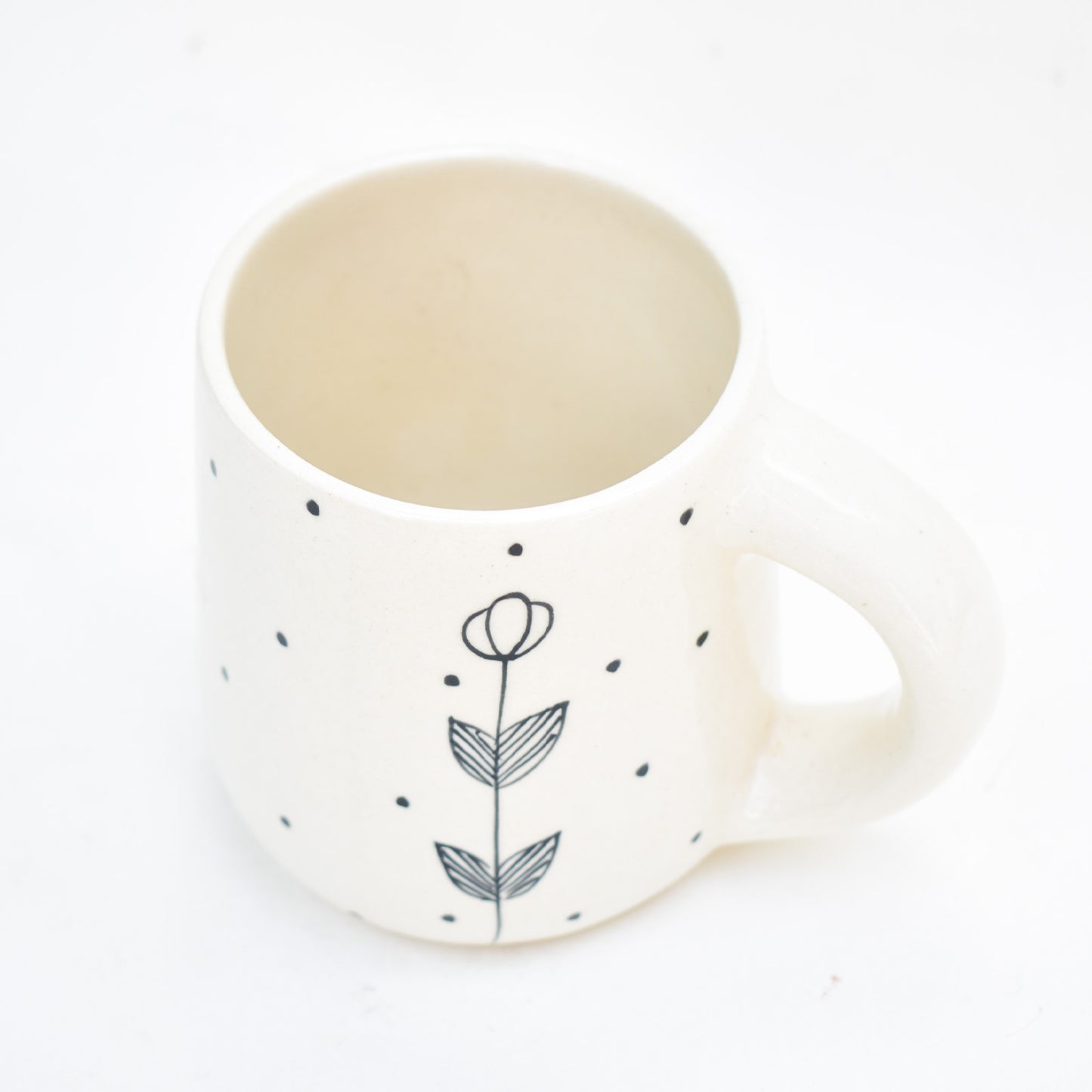 Handmade Ceramic Mug - Black Petal