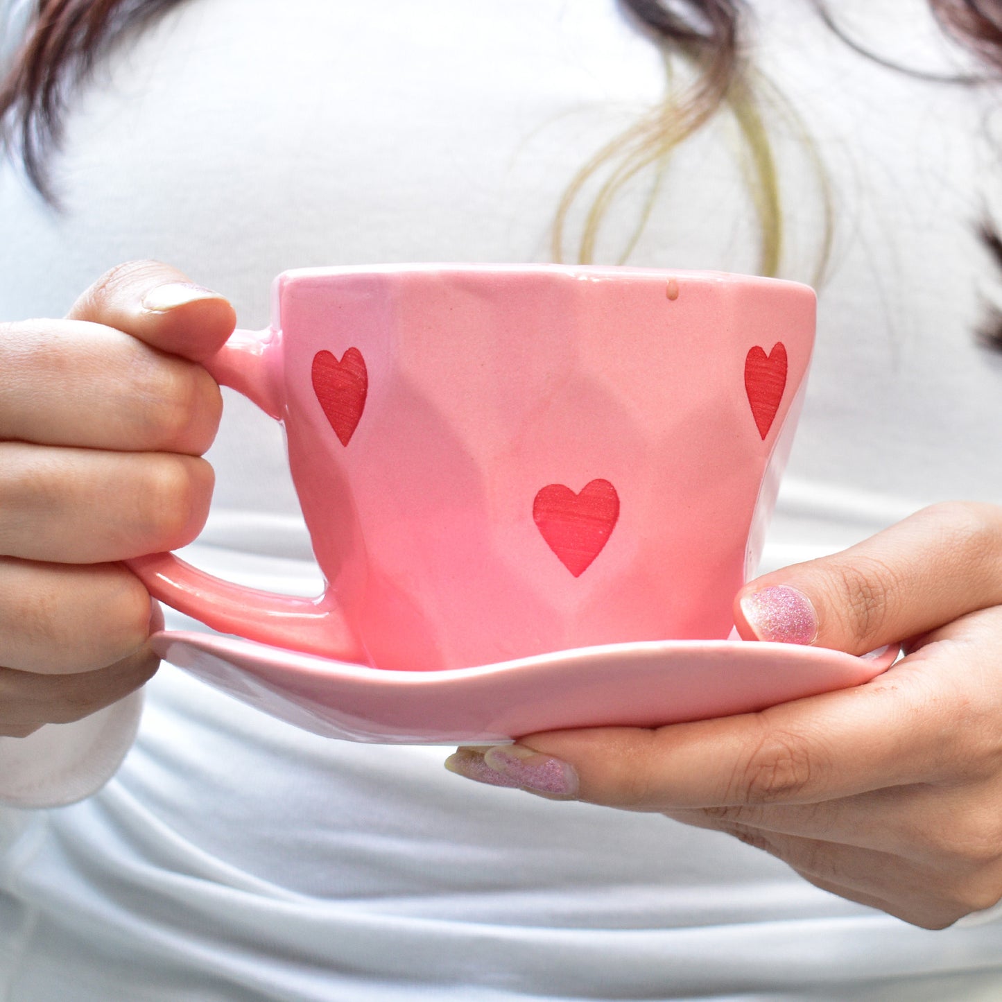 Cute Couples Mug - Cupid's Tea Cup & Coaster Set