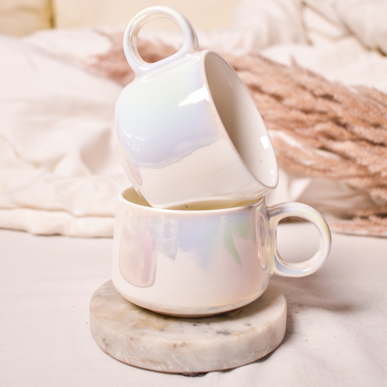 Coffee Cup Set  -  Iridescent Pearl (Set of 2)