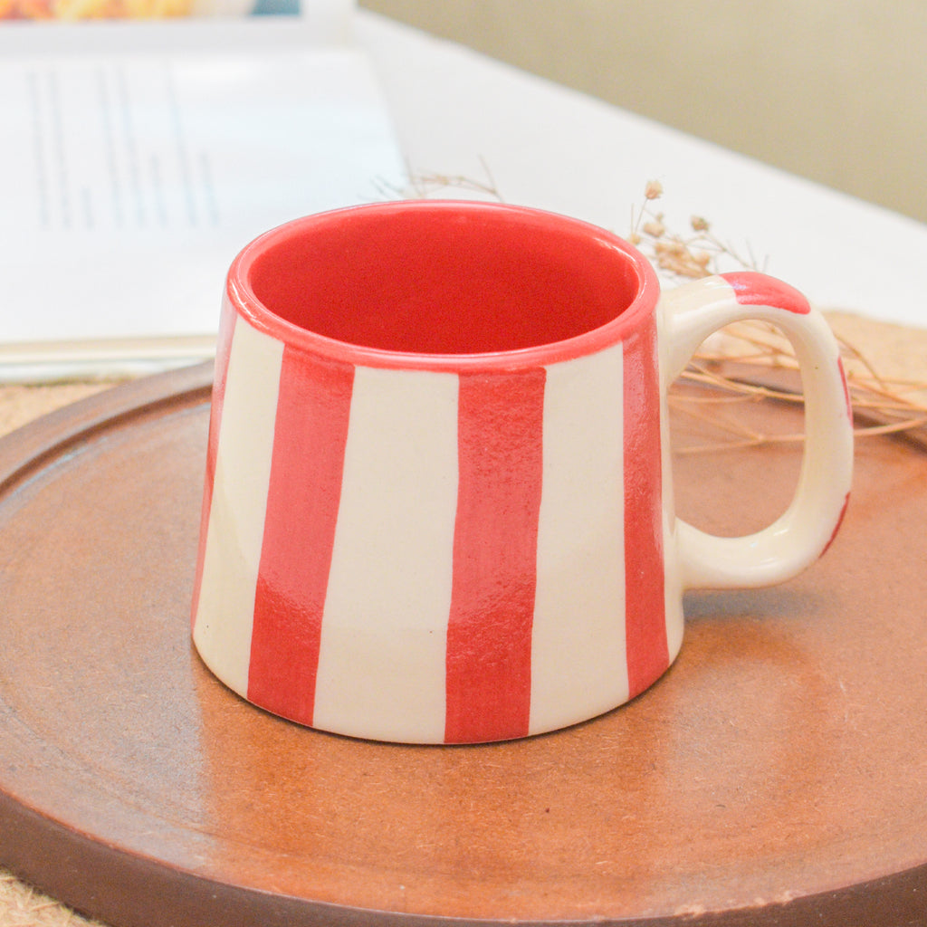 Red & Green Stripe Mug Gift Box