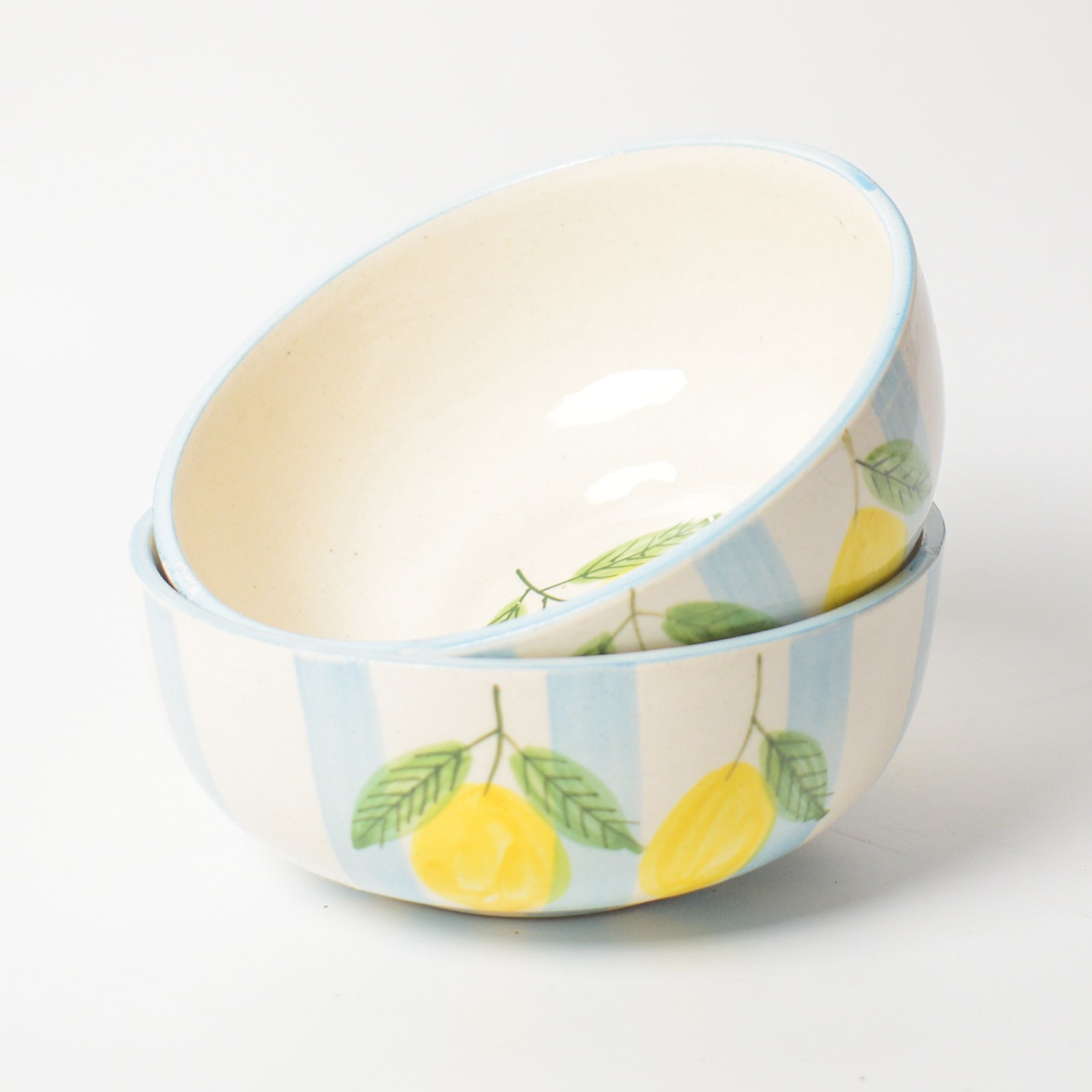Snack Bowl - Blue Lemon Stripe (5 inch)
