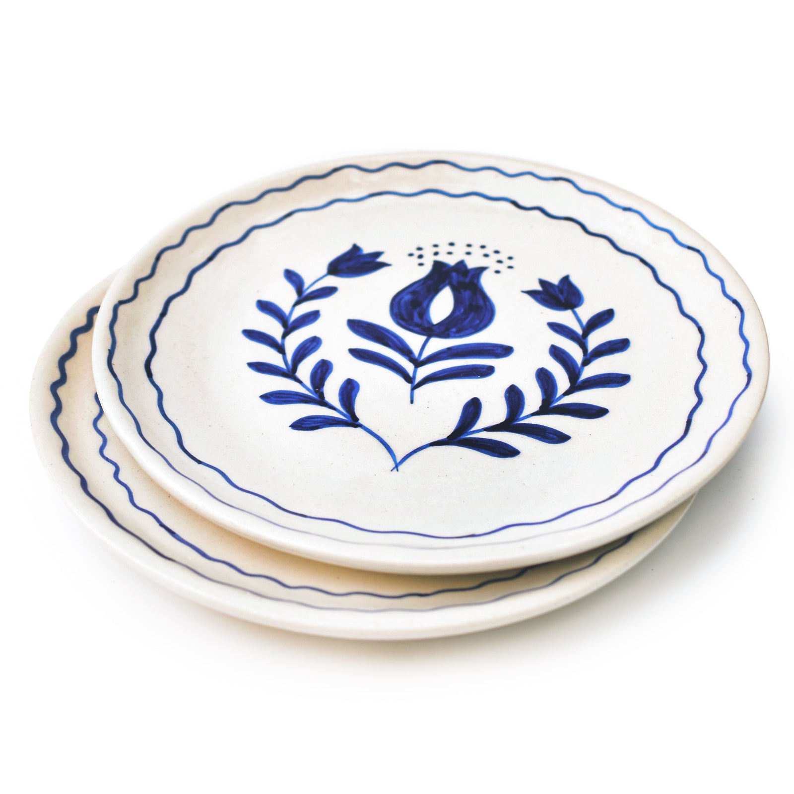 Cute Dessert Plate -  Anar Bloom (Blue)