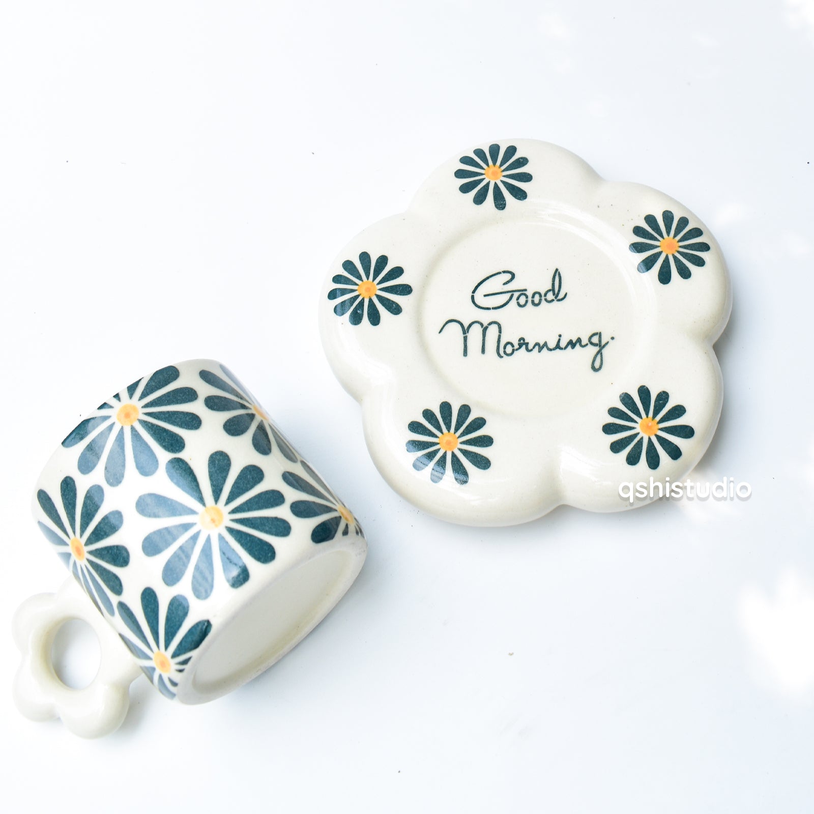 Tea Cup & Small Coaster Set - Goodmorning Blues