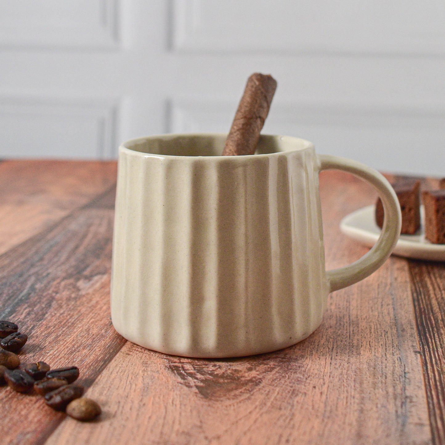 cream brew ceramic coffee mug