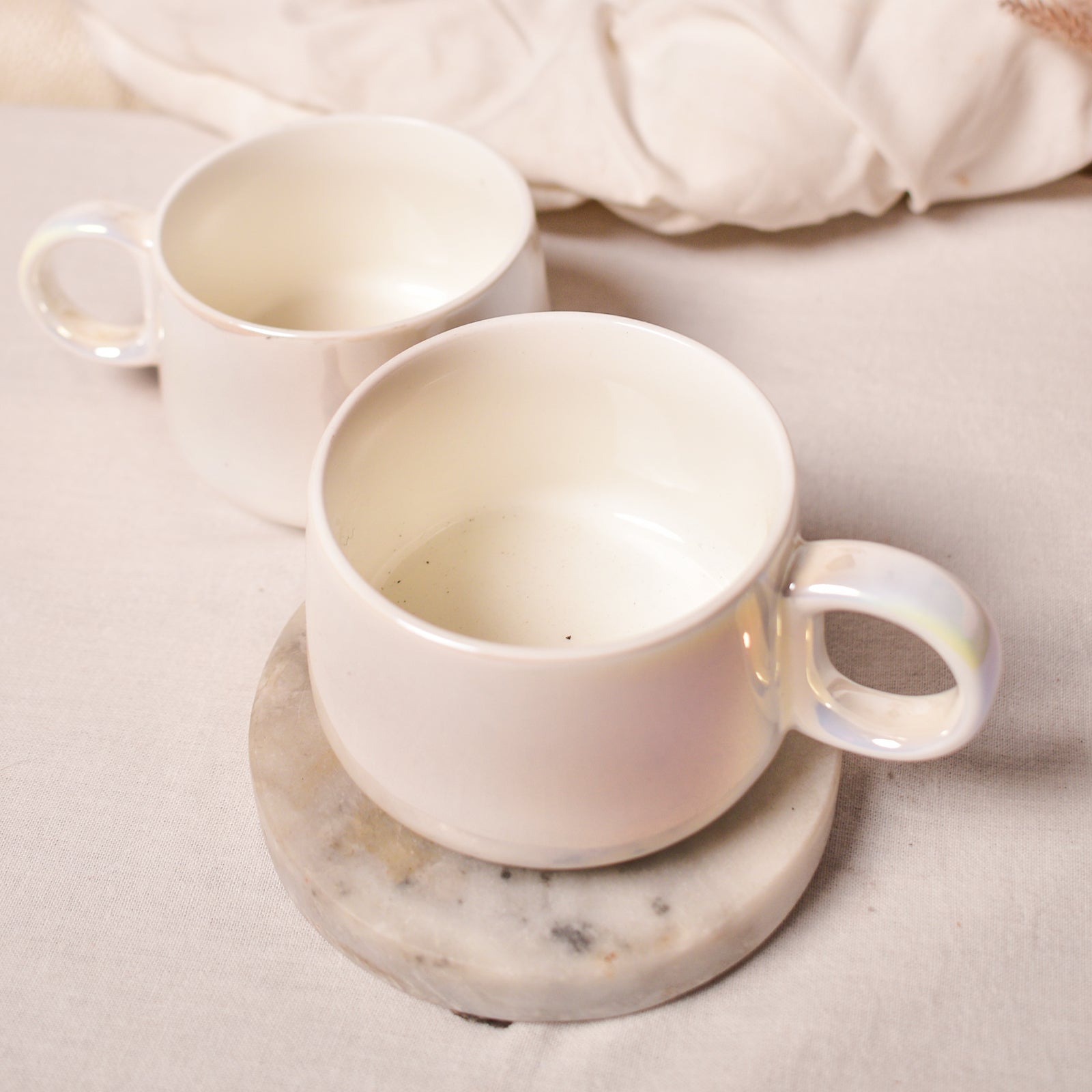 Coffee Cup Set  -  Iridescent Pearl (Set of 2)
