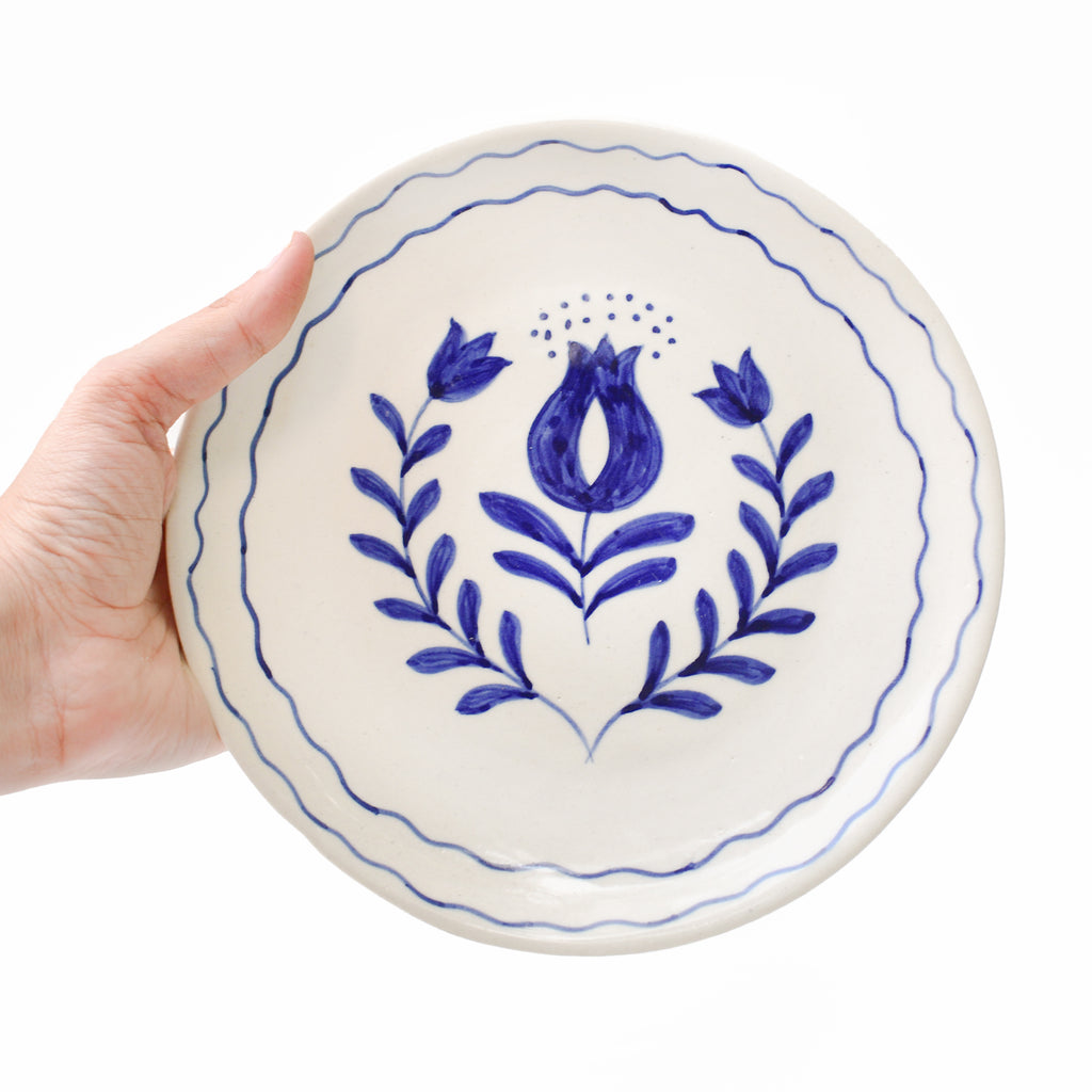Cute Dessert Plate -  Anar Bloom (Blue)