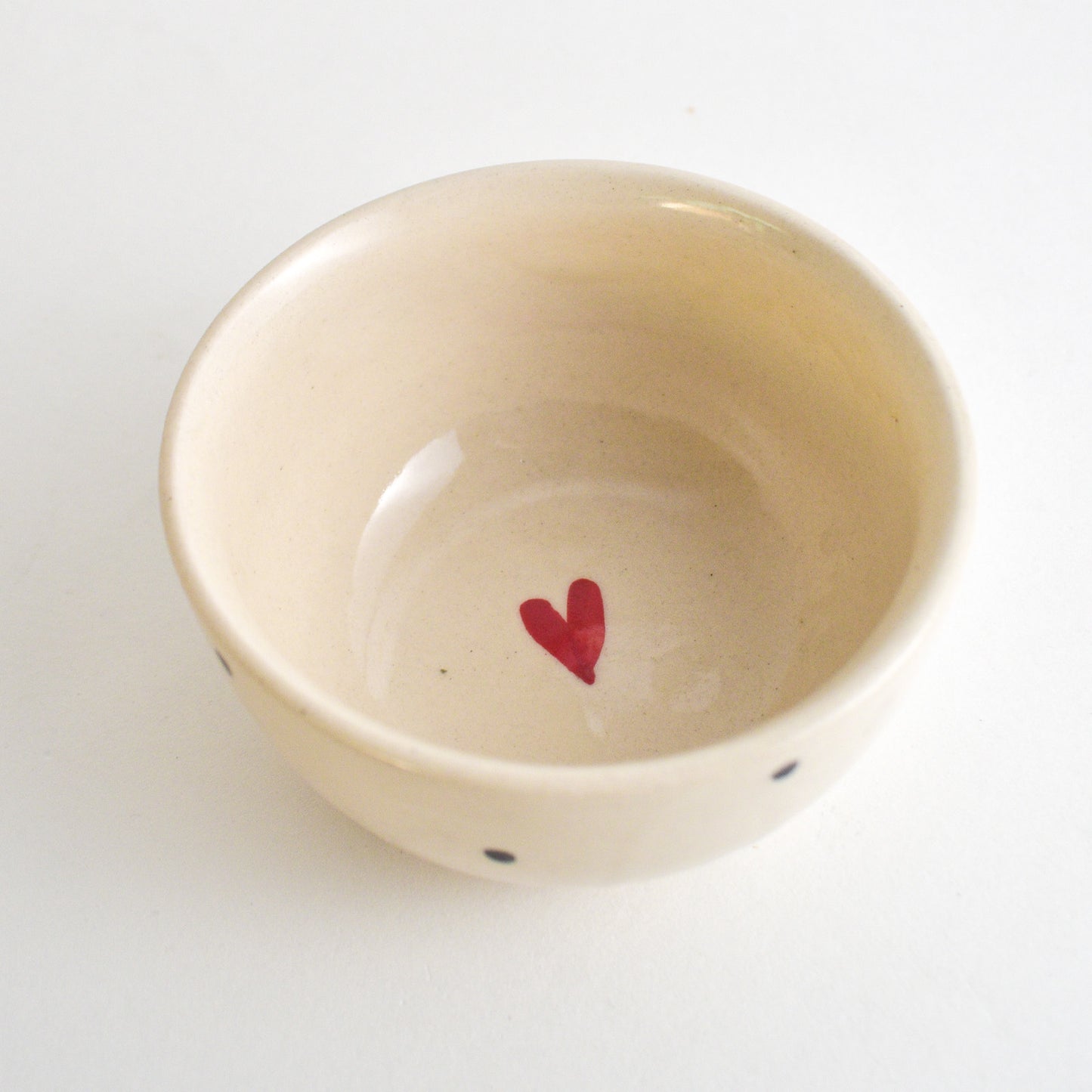 polka love ceramic breakfast bowl