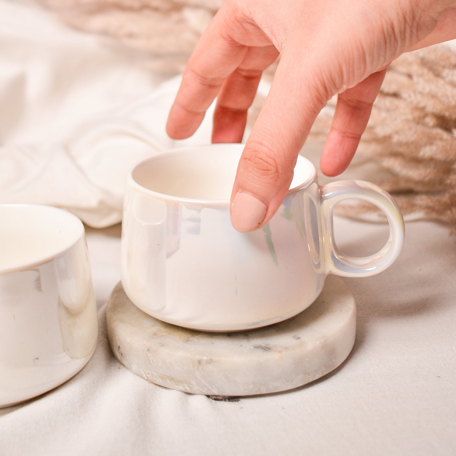 Coffee Cup Set  -  Iridescent Pearl (Set of 2)