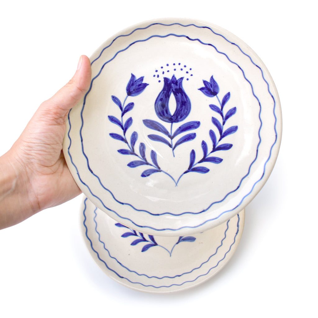 Cute Dessert Plate -  Anar Bloom (Blue)