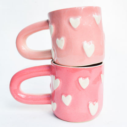 Romantic Ceramic Mug - Pink Cupid Heart