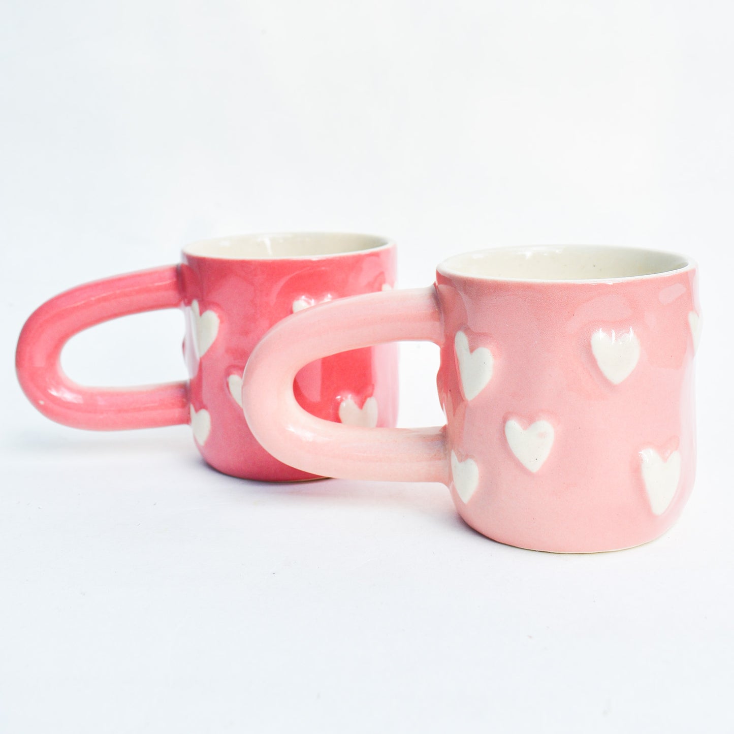 Romantic Ceramic Mug - Pink Cupid Heart