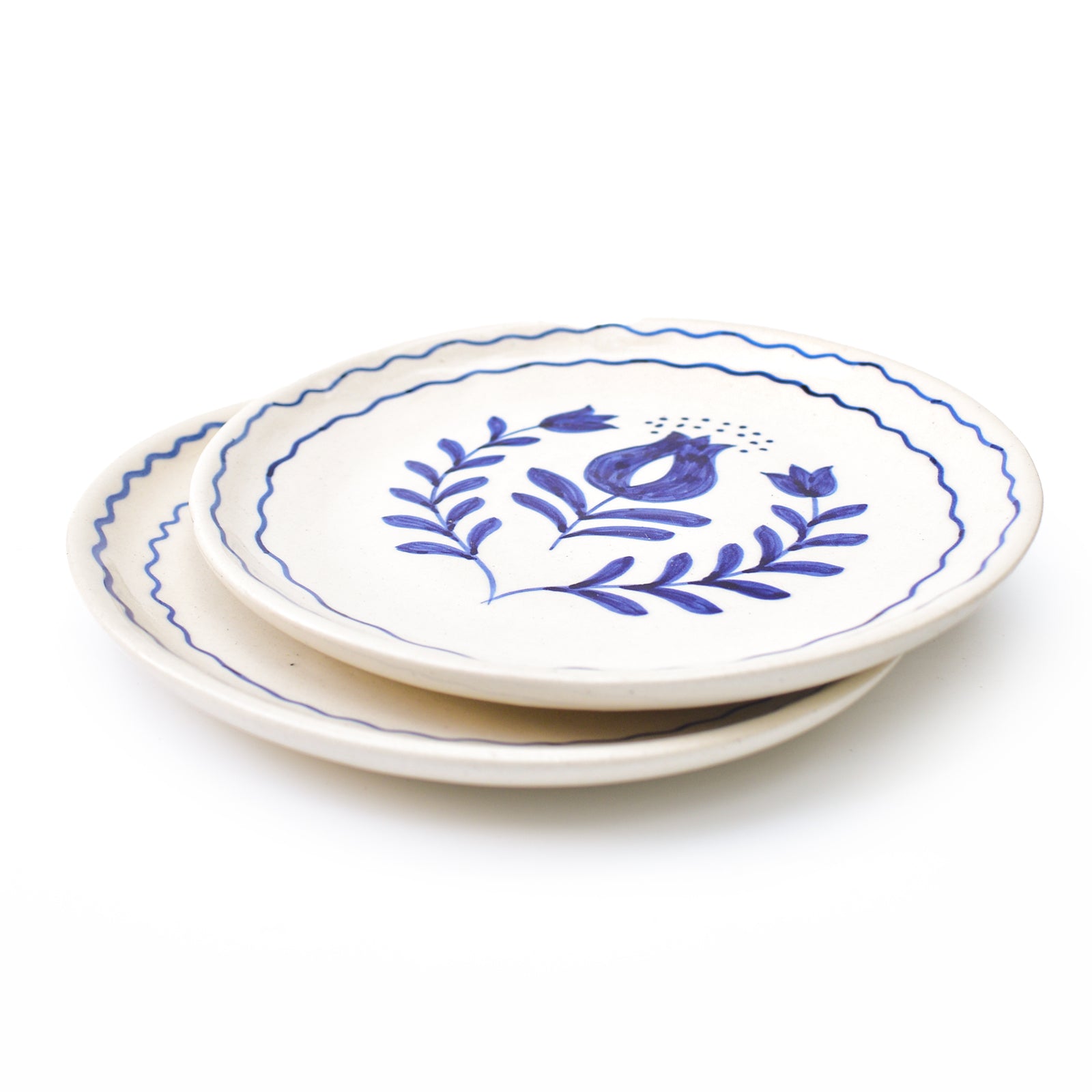 Cute Dessert Plate -  Anar Bloom (Blue)