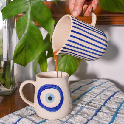 Handmade Ceramic Mug - Evil Eye