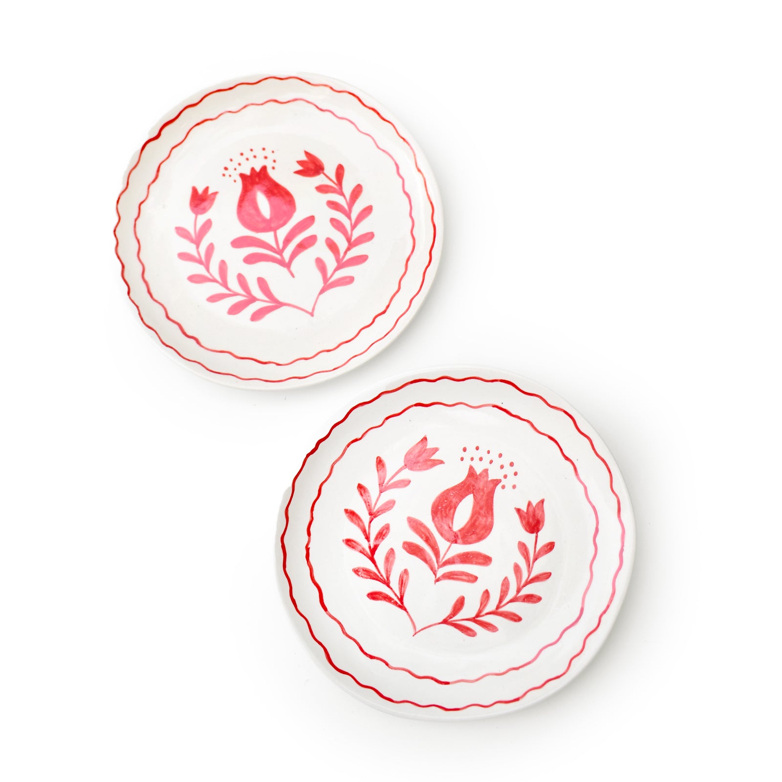 Cute Dessert Plate -  Anar Bloom (Red)