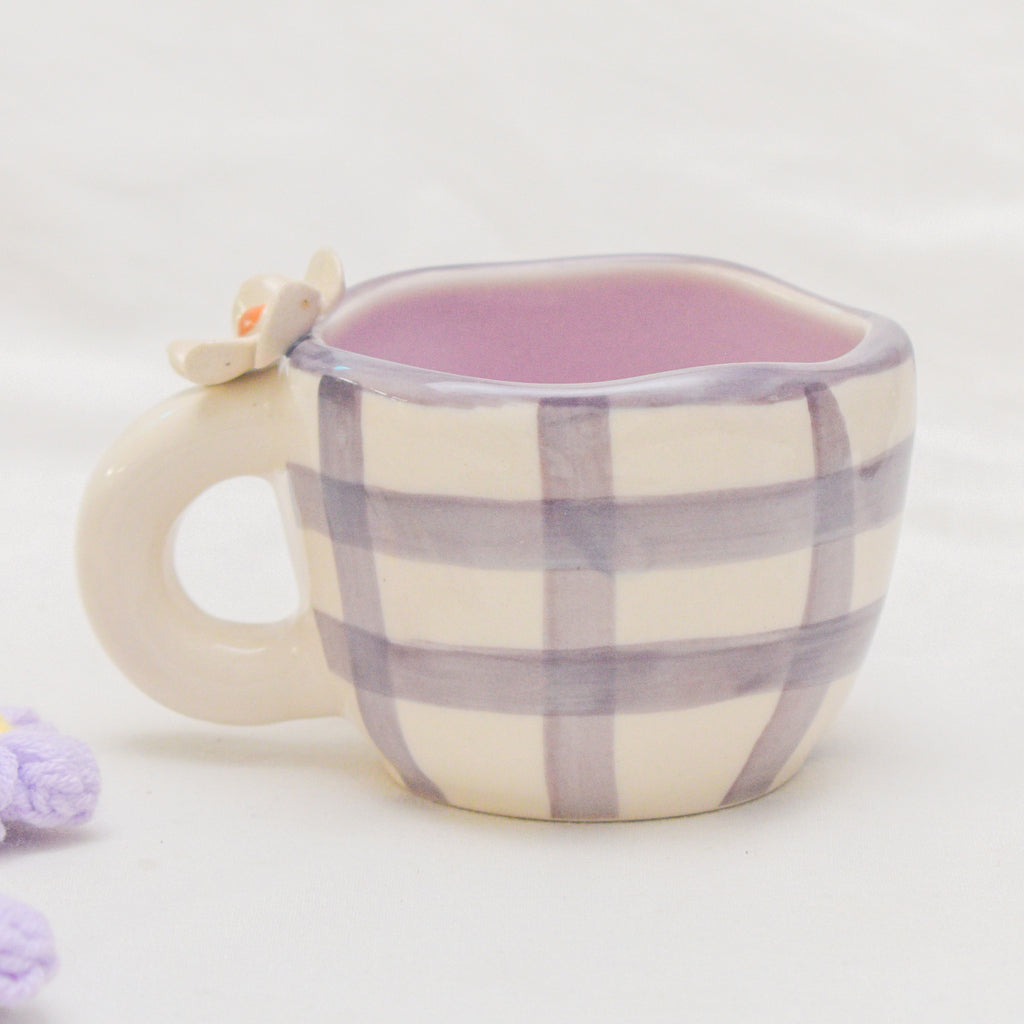 Handmade Ceramic Cups - Daisy Purple