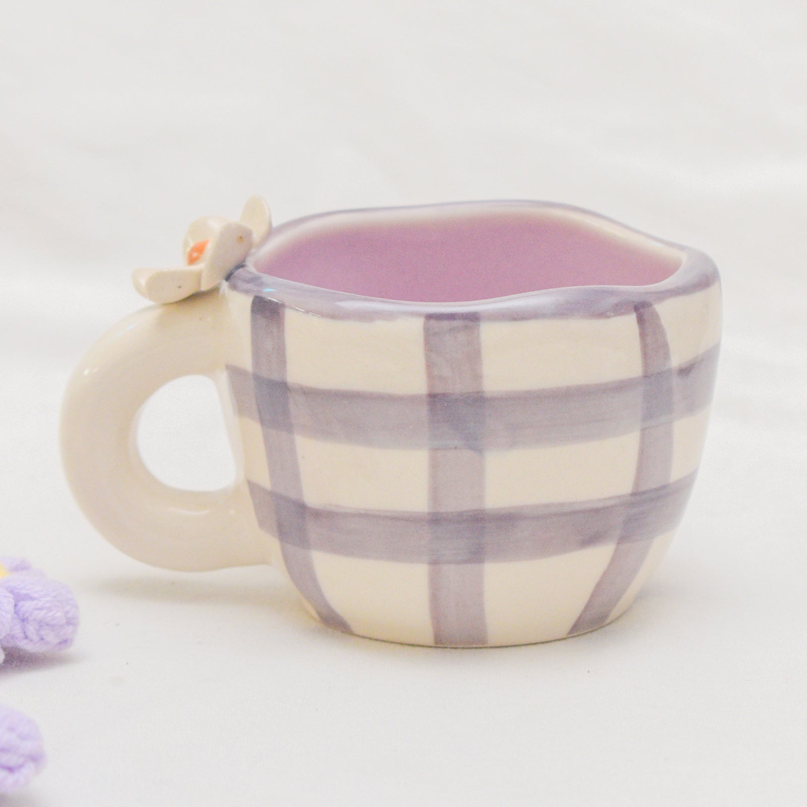 Handmade Ceramic Cups - Daisy Purple