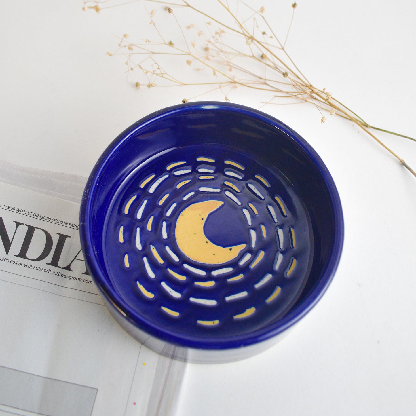 starry night ceramic breakfast bowl