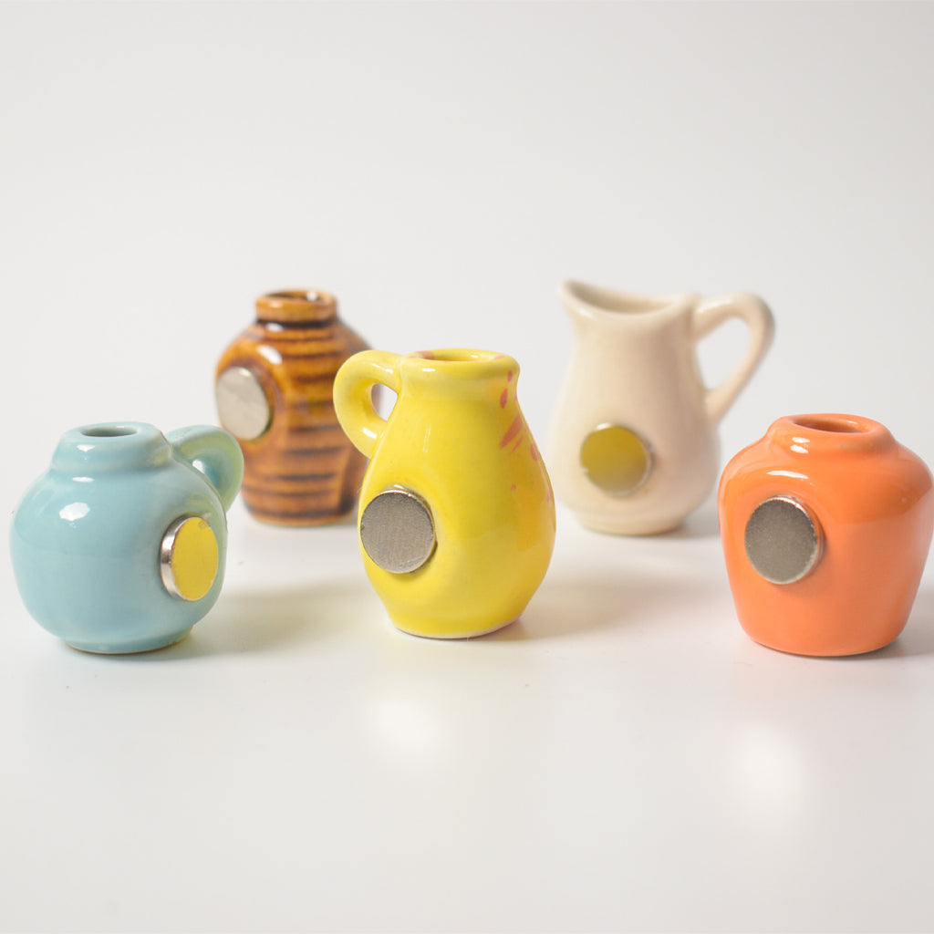 Ceramic Mini Fridge Magnet - Chic Solids (Set of 5)