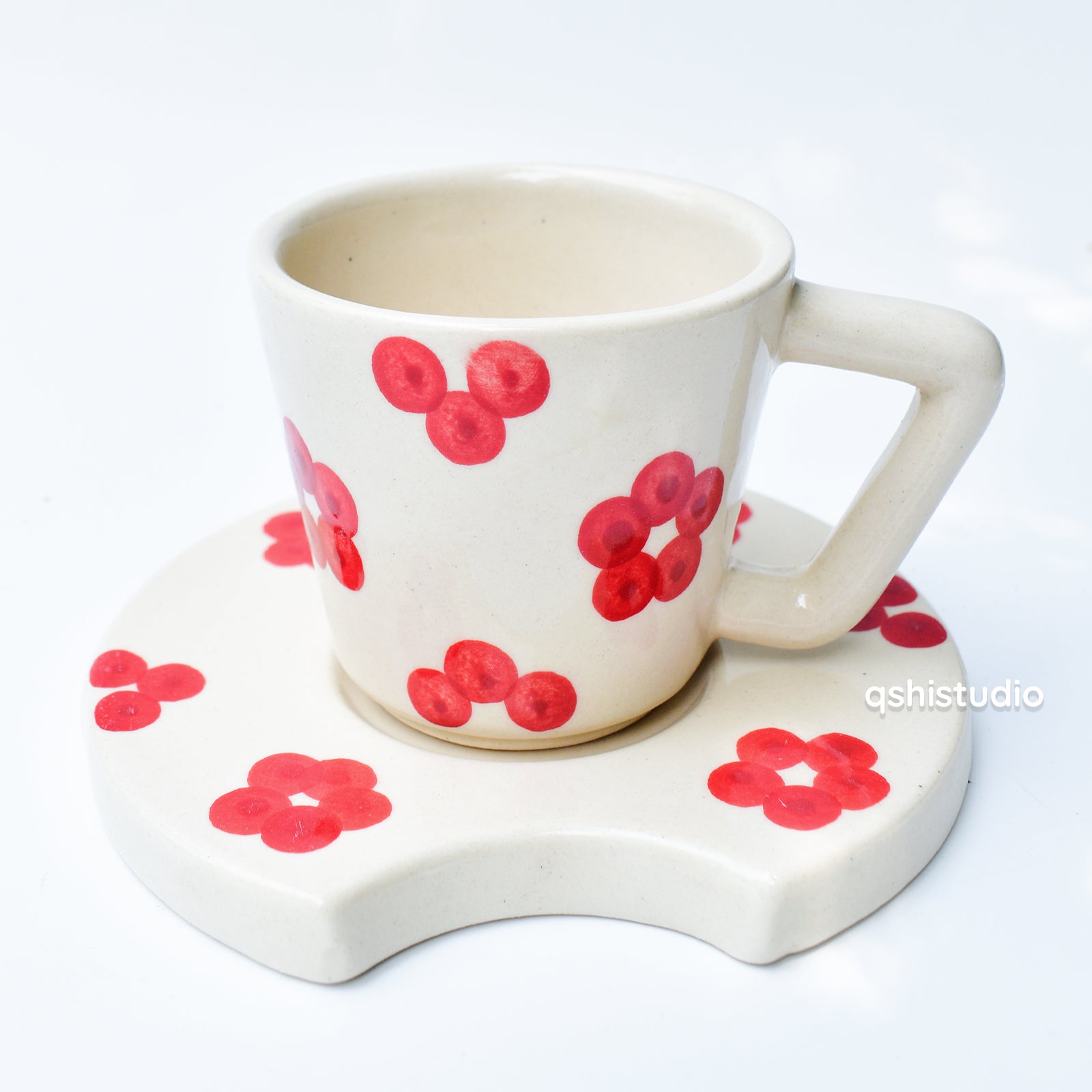 Tea Cup & Small Coaster Set - Dotted Bloom