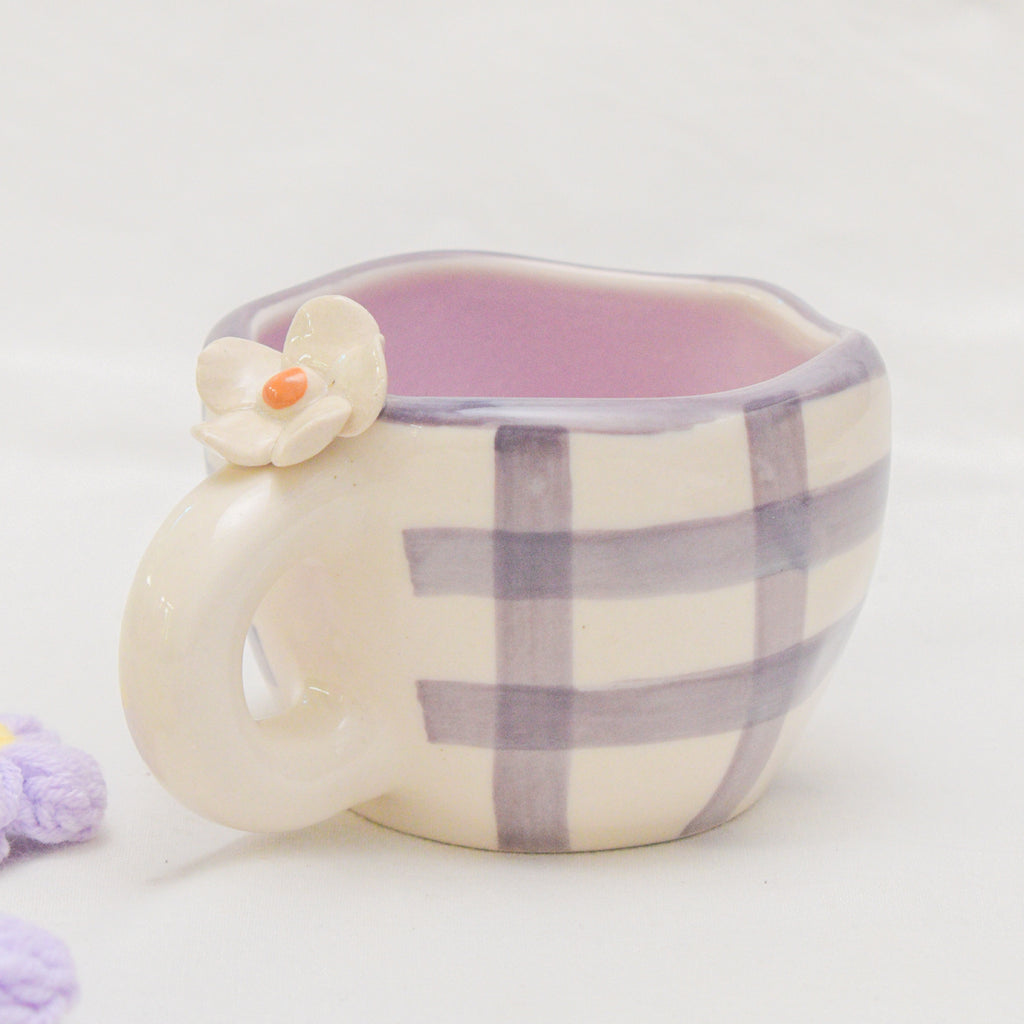 Handmade Ceramic Cups - Daisy Purple
