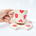 Tea Cup & Small Coaster Set - Dotted Bloom