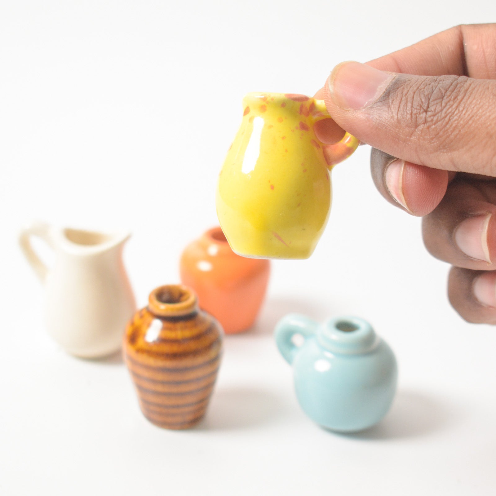 Ceramic Mini Fridge Magnet - Chic Solids (Set of 5)