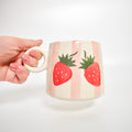 Ceramic Handmade Mug - Striped Strawberry