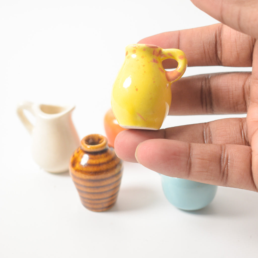 Ceramic Mini Fridge Magnet - Chic Solids (Set of 5)