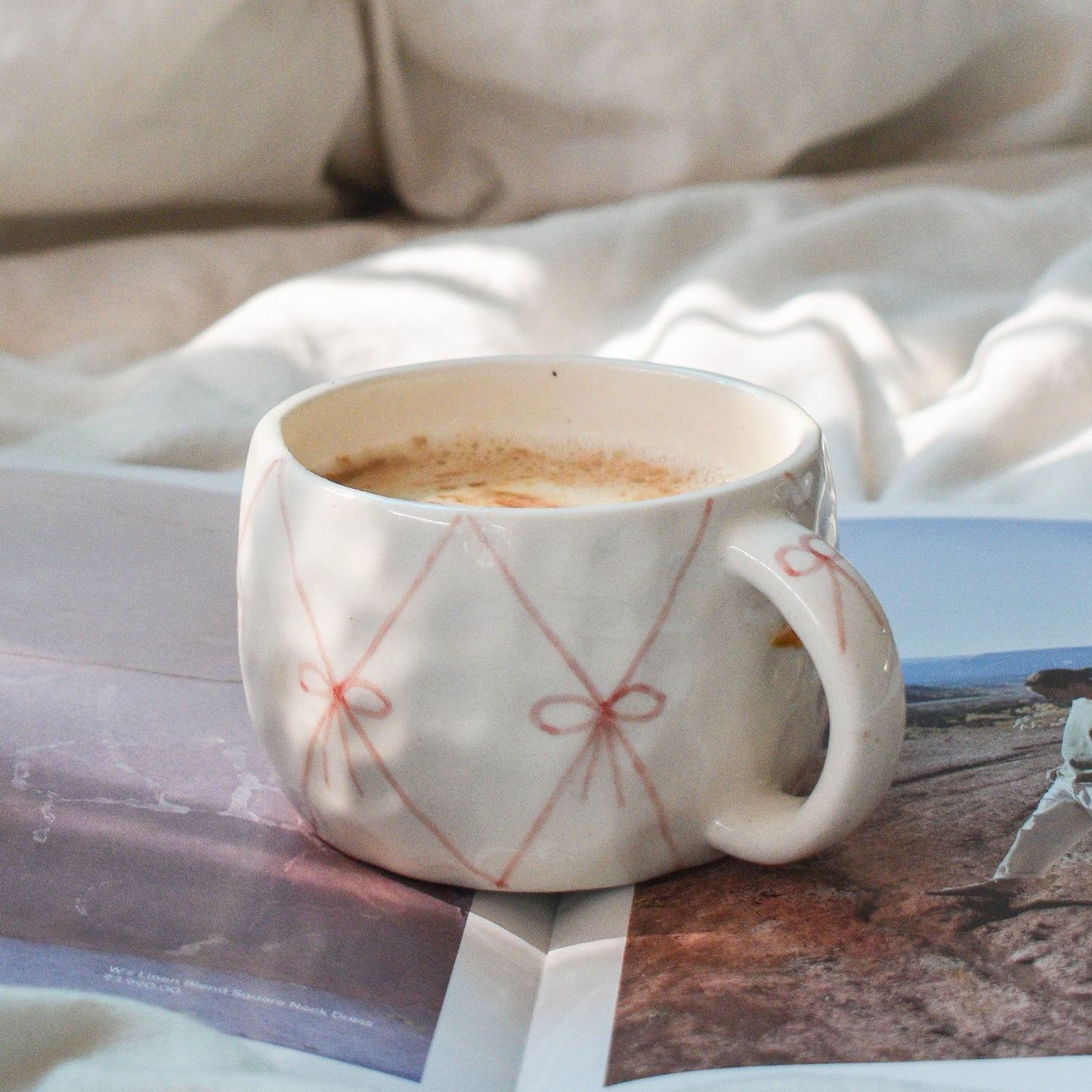 Cute Ceramic Cup - Sweet Bow