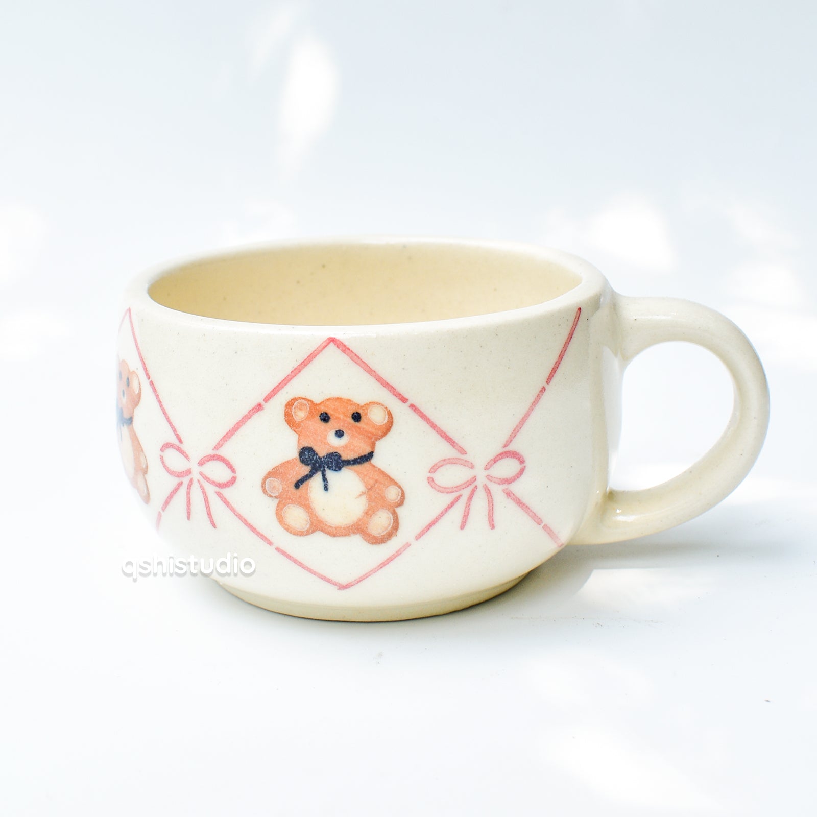 Cute Ceramic Mug - Teddy Bow