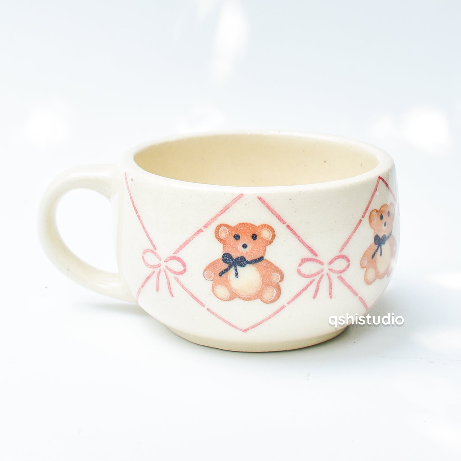 Cute Ceramic Mug - Teddy Bow