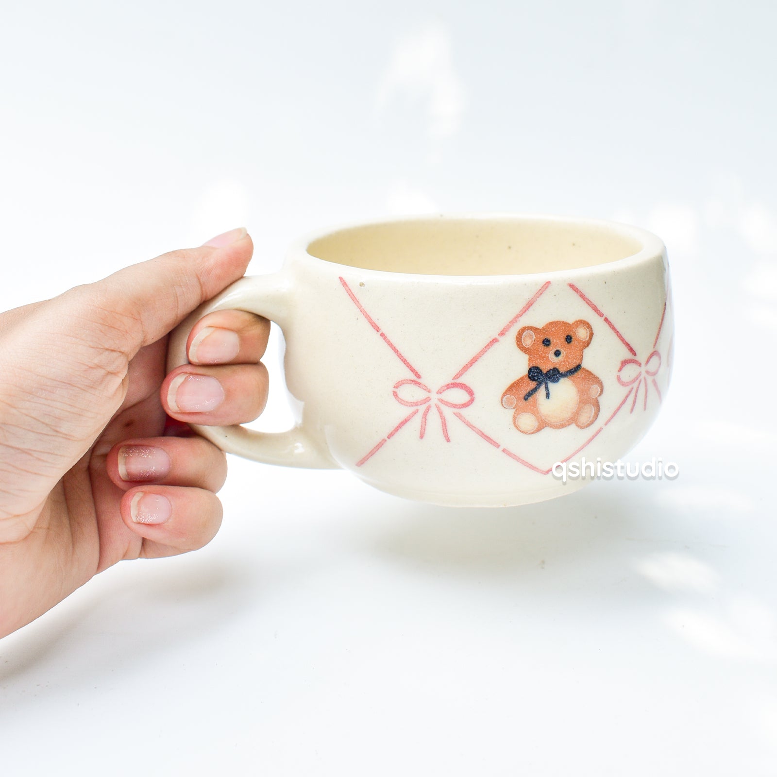 Cute Ceramic Mug - Teddy Bow