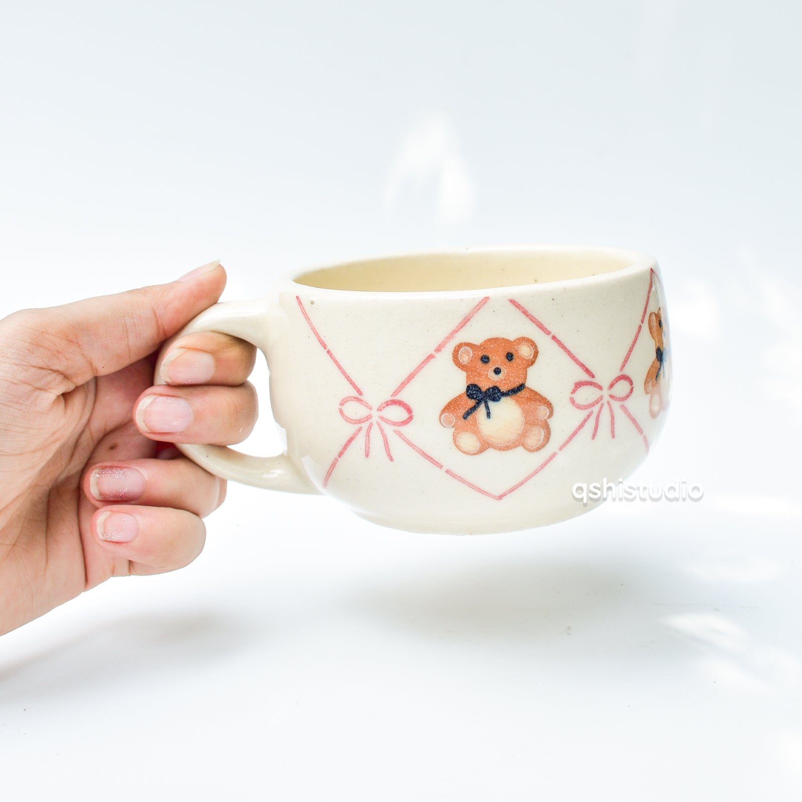 Cute Ceramic Mug - Teddy Bow