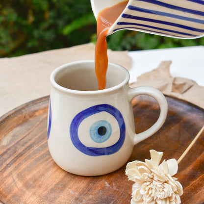 Handmade Ceramic Mug - Evil Eye