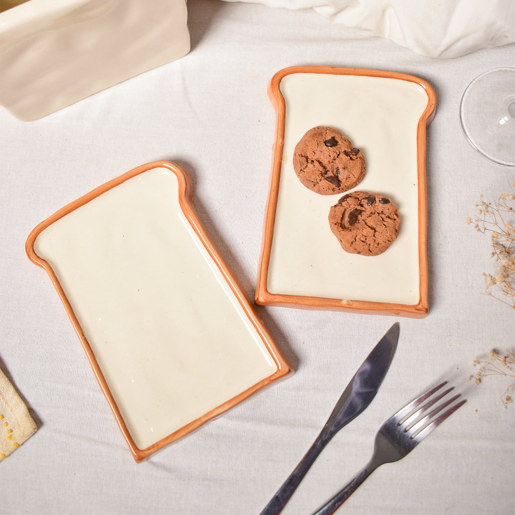 Toaster Plate Holder with Set of Two Toast Plates