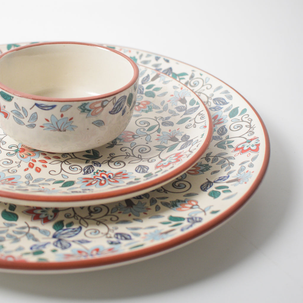 Ceramic Dinner Set - Indian Floral