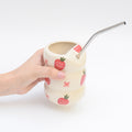 Ceramic Sip Tumbler - Strawberry flower
