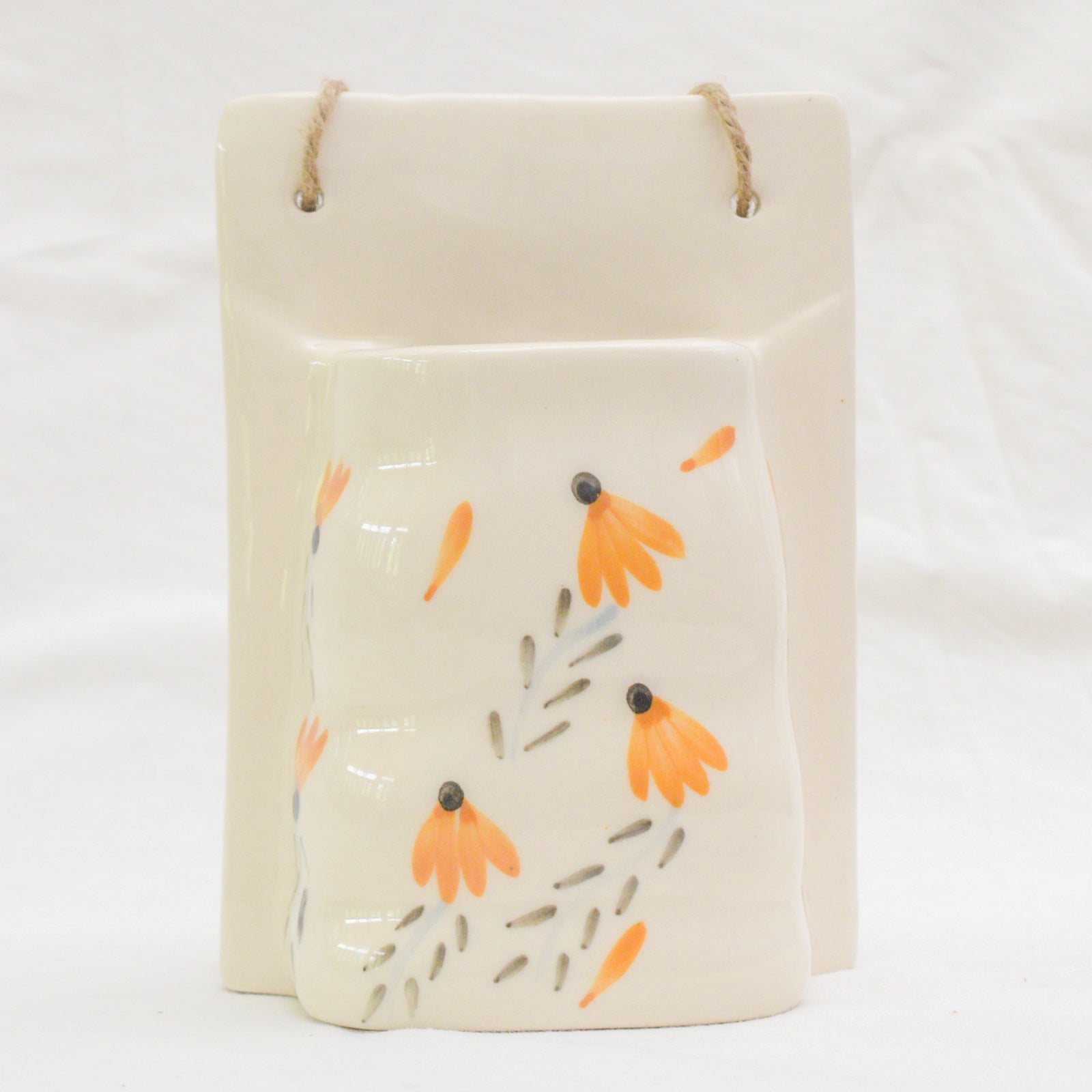 Ceramic Wall Planter - Yellow Flower