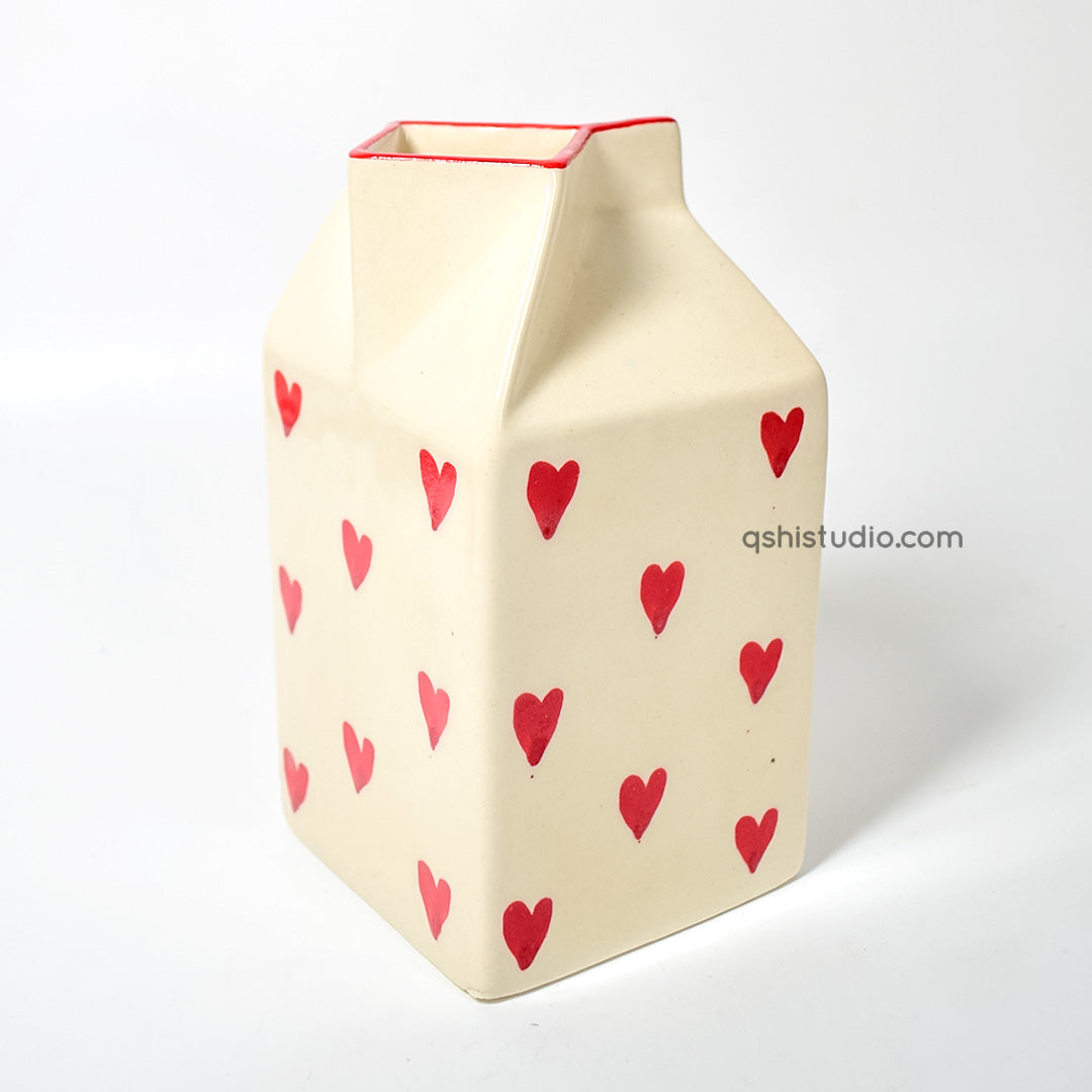 Flower Ceramic Vase - Heart Milk Jug