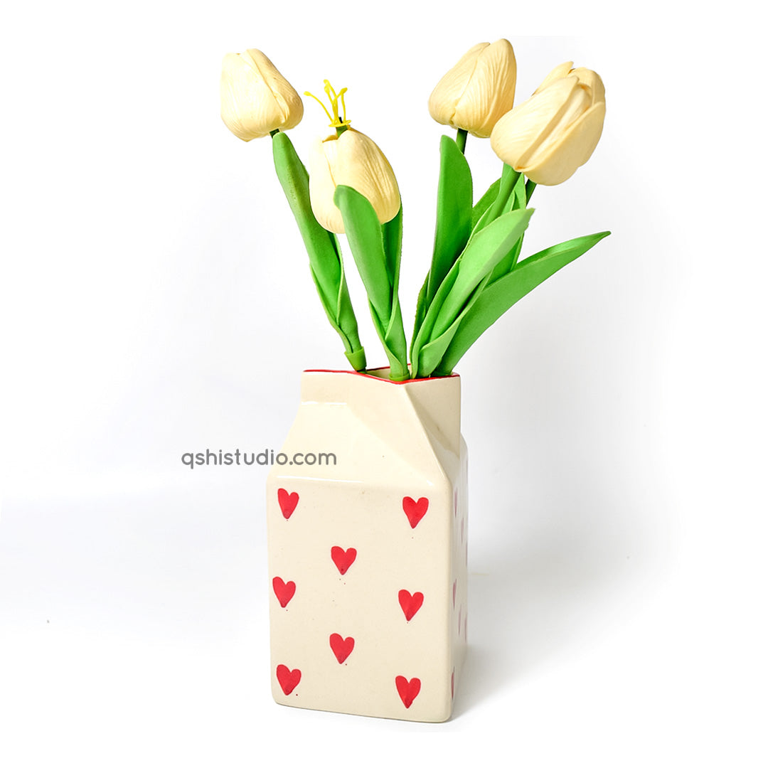 Flower Ceramic Vase - Heart Milk Jug