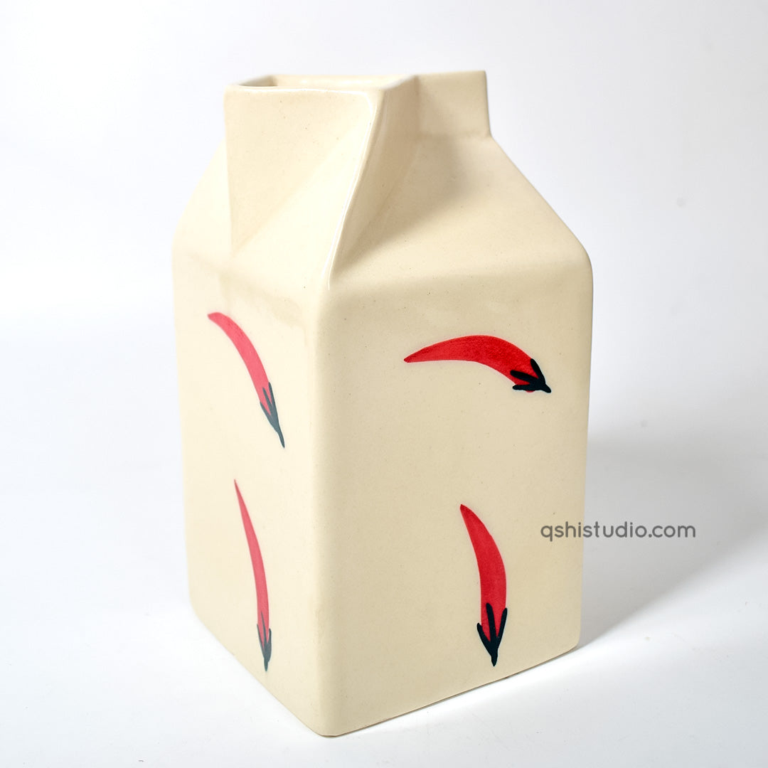 Flower Ceramic Vase - Chilli Milk Jug