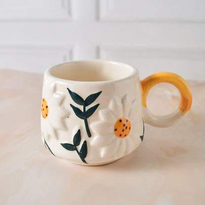 sunflower ceramic coffee mug