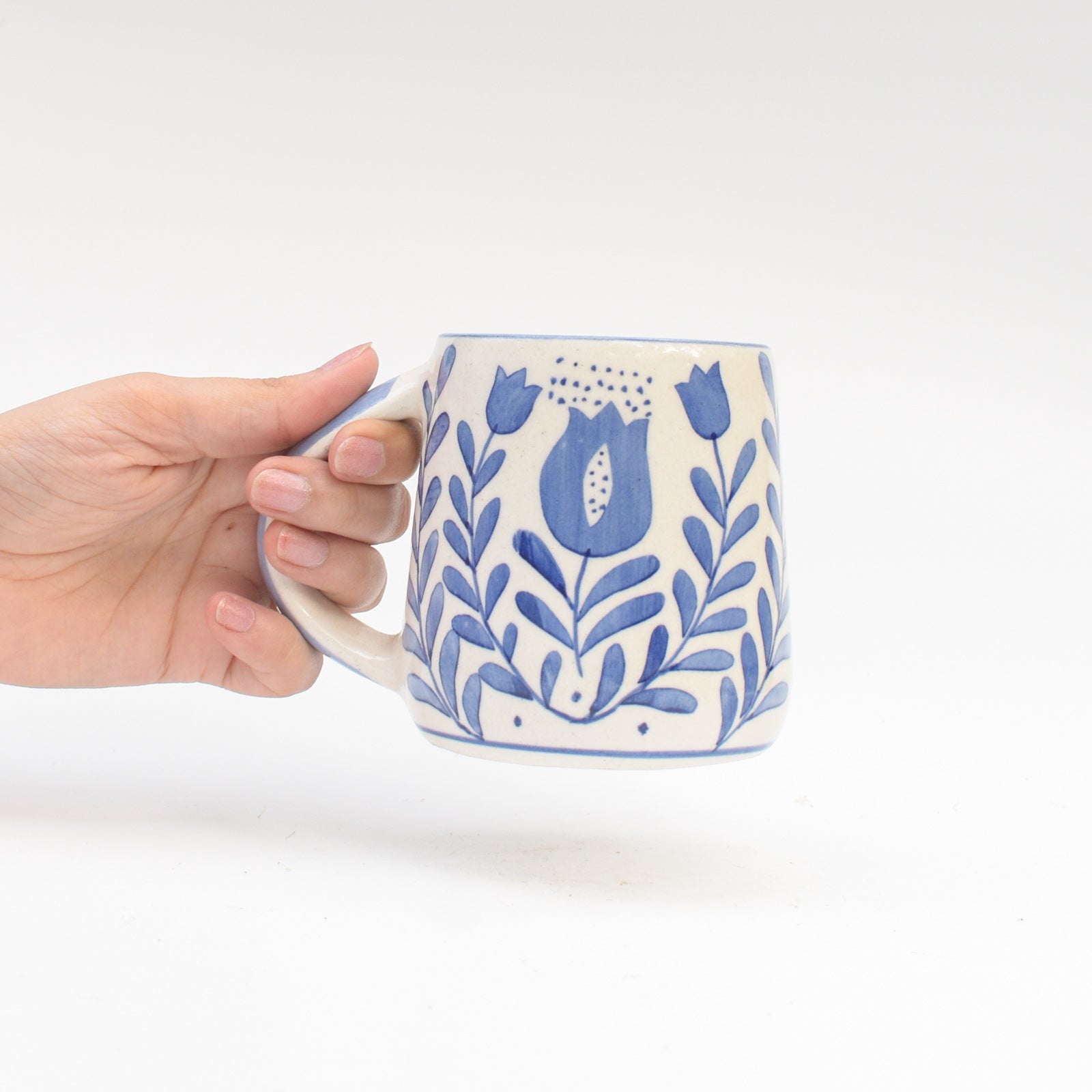 Blue Anar Mug, Blossom Stand & Diya Gift Set