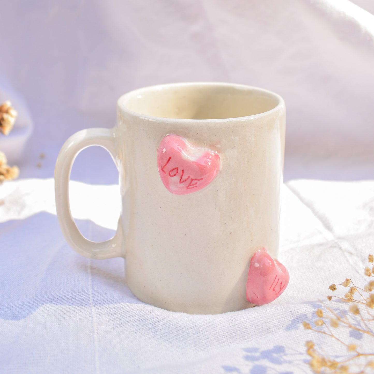 Ceramic Coffee Mug - Candy Hearts