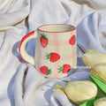 Ceramic Handmade Mug - Checked Strawberry