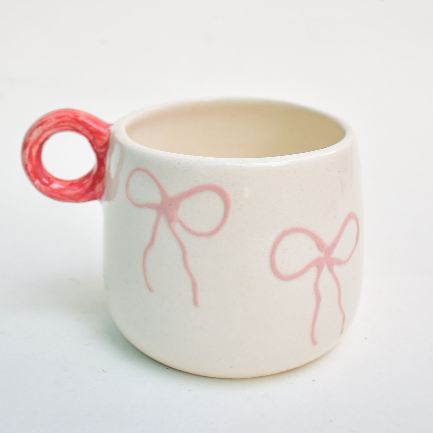 Ceramic Handmade Coffee Mug - Blush Bow