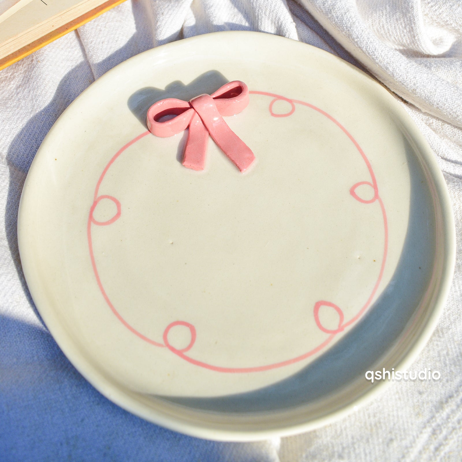 Cute Dessert Plate - Pink Whimsy Bow
