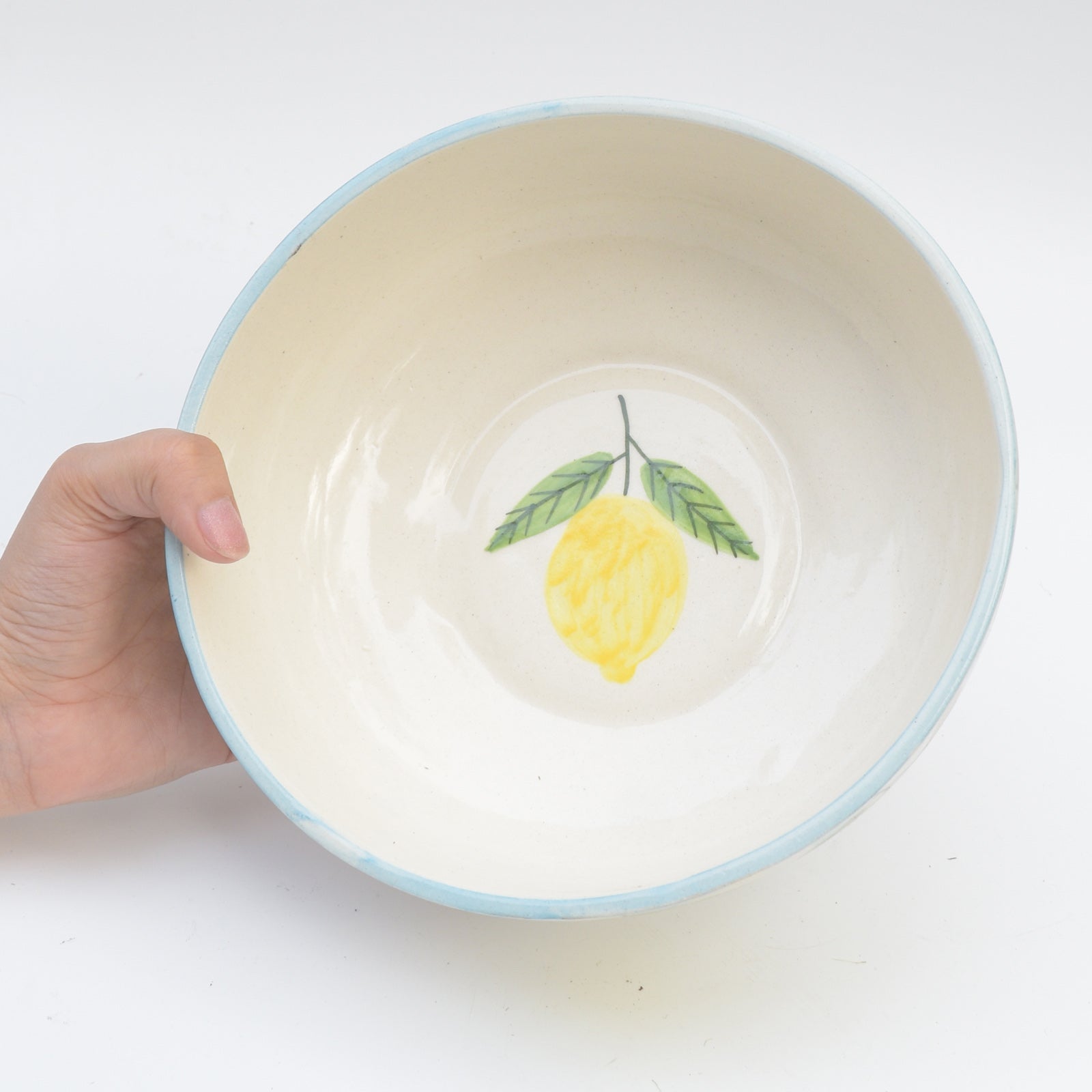 Serving Bowl - Blue Lemon Stripe ( 8 Inches)