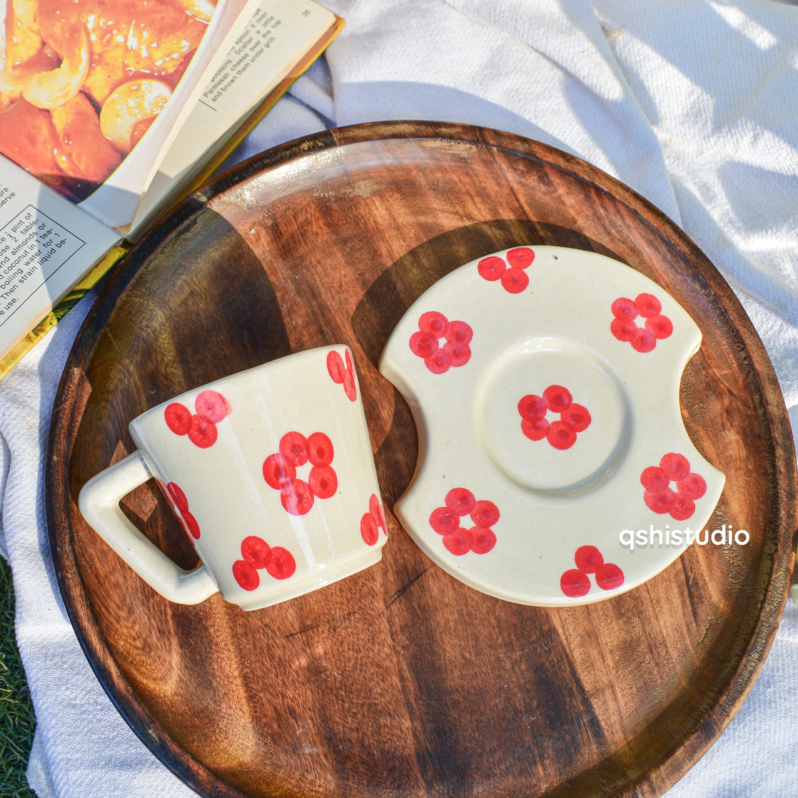 Tea Cup & Small Coaster Set - Dotted Bloom